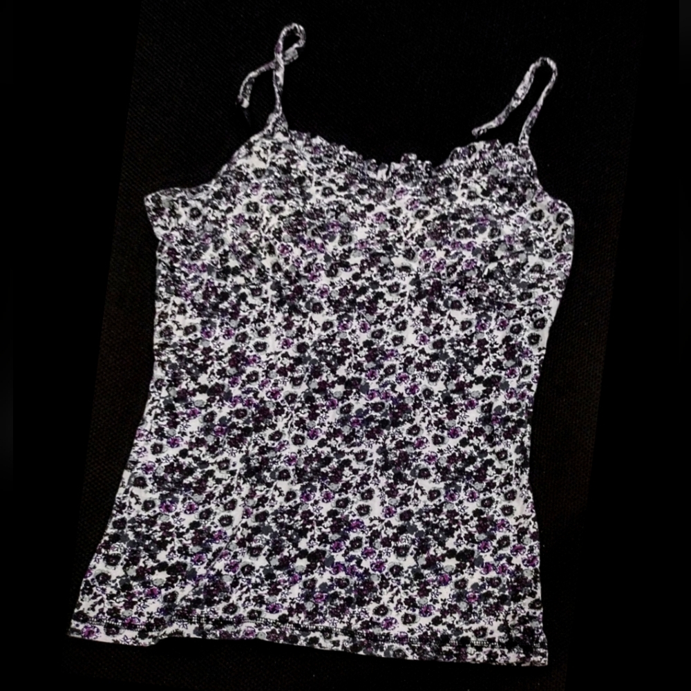 LEI Black and Purple Floral Camisole - Life Energy Intelligence - XL